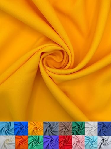 Polyester Poplin Fabric, Smooth Weave for Shirts & Apparel - Yellow