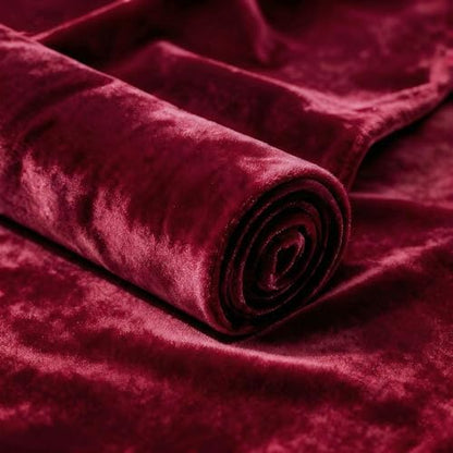 Stretch Velvet Fabric, Q&J Solid Plush Cloth - Burgundy