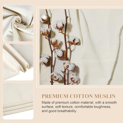 100% Cotton Muslin Fabric, Unbleached for Sewing & Crafts