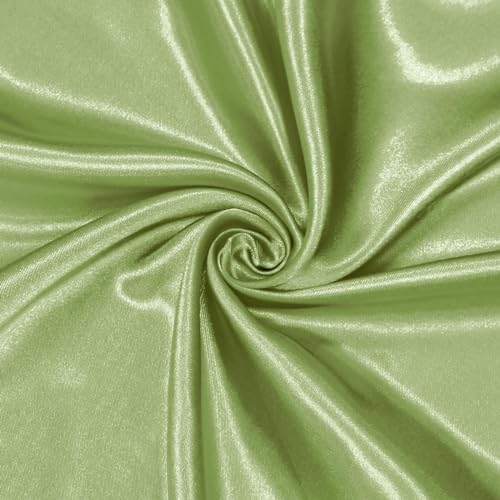 Satin Fabric, 100% Polyester Charmeuse Cloth - Sage Green