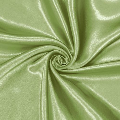 Satin Fabric, 100% Polyester Charmeuse Cloth - Sage Green
