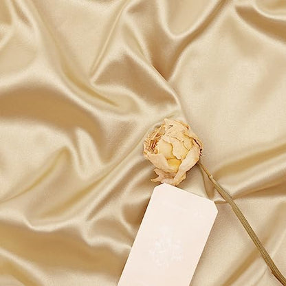 Charmeuse Satin Fabric By The Yard | 10 Colors, 59" Wide for Gowns & Linings - Champagne
