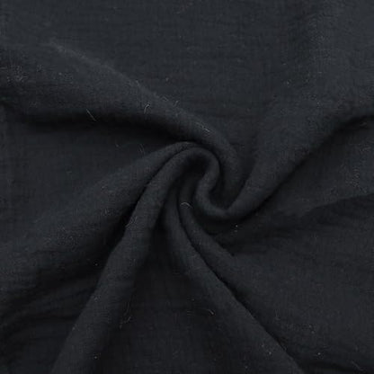 Cotton Double Gauze Fabric - Crinkle Dress & Craft by the Yard - Black