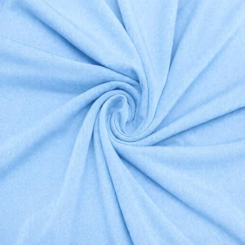 ITY Jersey Knit Fabric by the Yard - 2-Way Stretch Apparel - Baby Blue