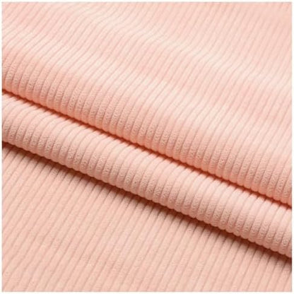 Stretch Corduroy Fabric, 50x155cm Solid Wale Cloth for Apparel & Bags - Pink 2