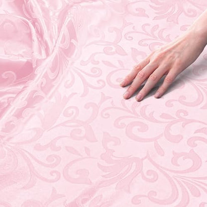 Damask Jacquard Satin Fabric - Dress & Craft by the Yard - Pink