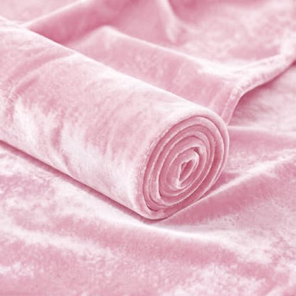 Stretch Velvet Fabric, Q&J Solid Plush Cloth - Pink