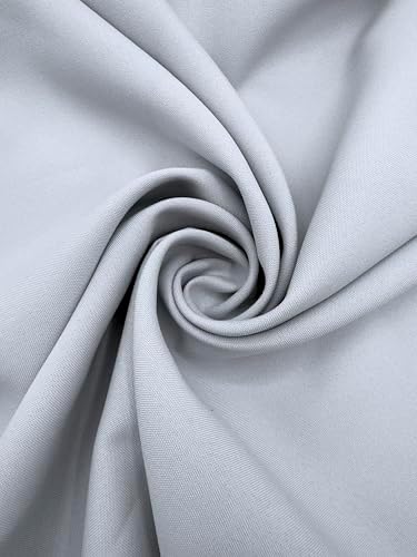 Polyester Poplin Fabric, Smooth Weave for Shirts & Apparel - Silver