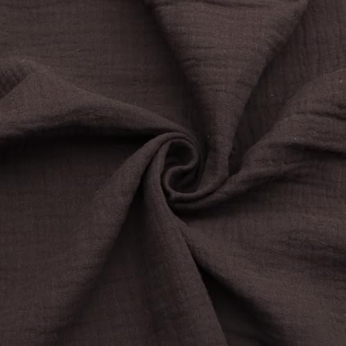 Cotton Double Gauze Fabric - Crinkle Dress & Craft by the Yard - Coffee Brown