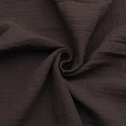 Cotton Double Gauze Fabric - Crinkle Dress & Craft by the Yard - Coffee Brown