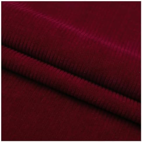 Stretch Corduroy Fabric, 50x155cm Solid Wale Cloth for Apparel & Bags - Wine Red