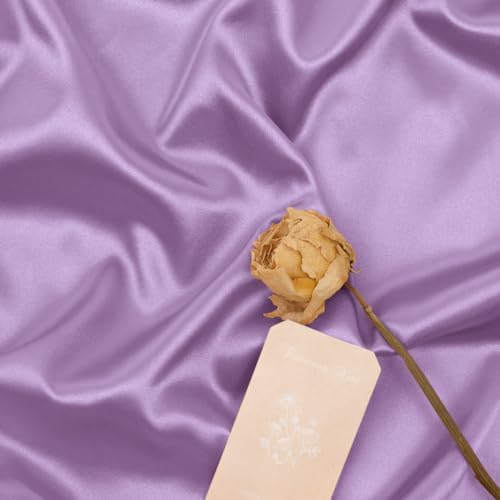 Charmeuse Satin Fabric By The Yard | 10 Colors, 59" Wide for Gowns & Linings - Lilac
