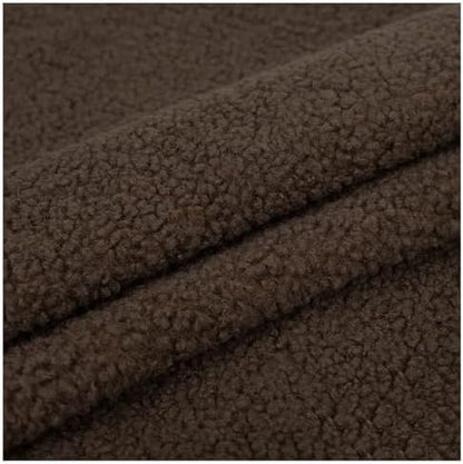 Shaggy Craft Fur Sherpa Fleece Fabric, Plush Cloth for Toys & Throws - Dark Brown