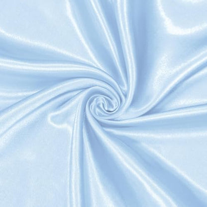 Satin Fabric, 100% Polyester Charmeuse Cloth - Light Blue