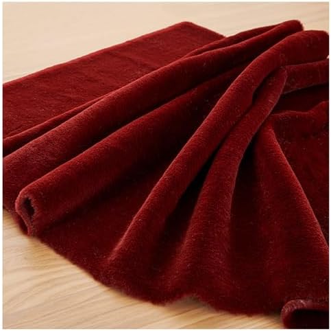 Faux Fur Square Fabric, Shaggy Craft Fur for Costumes & Decor - Wine Red