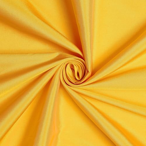 Taffeta Lining Fabric by the Yard - 100% Polyester, 80 GSM - Yellow