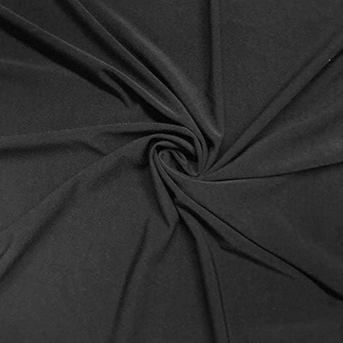 ITY Jersey Knit Fabric by the Yard - 2-Way Stretch Apparel - Black