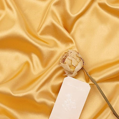 Charmeuse Satin Fabric By The Yard | 10 Colors, 59" Wide for Gowns & Linings - Gold
