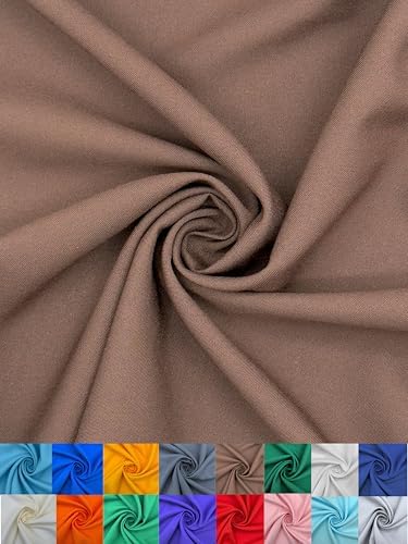 Polyester Poplin Fabric, Smooth Weave for Shirts & Apparel - Brown
