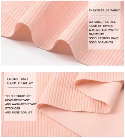 Stretch Corduroy Fabric, 50x155cm Solid Wale Cloth for Apparel & Bags