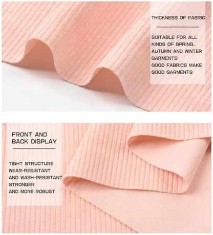 Stretch Corduroy Fabric, 50x155cm Solid Wale Cloth for Apparel & Bags
