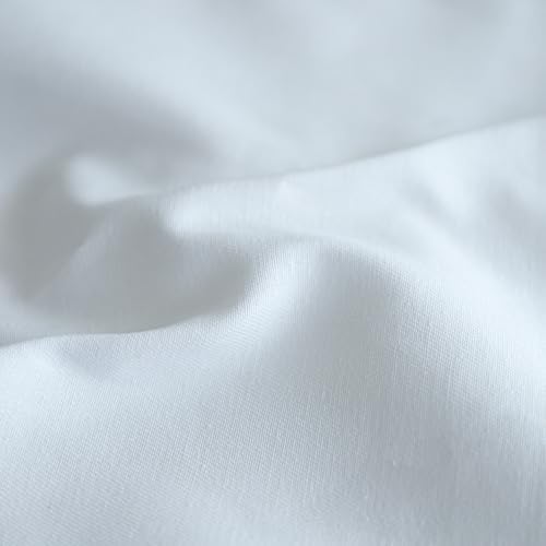 100% Cotton Twill Fabric, 5oz Lightweight for Apparel & Crafts - Bleached White