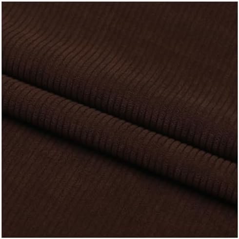 Stretch Corduroy Fabric, 50x155cm Solid Wale Cloth for Apparel & Bags - Coffee