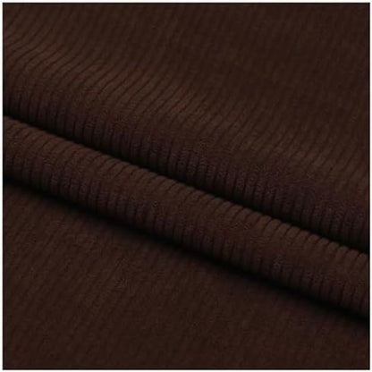 Stretch Corduroy Fabric, 50x155cm Solid Wale Cloth for Apparel & Bags - Coffee