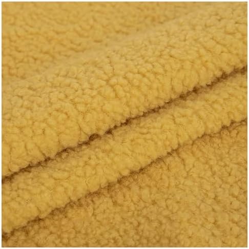 Shaggy Craft Fur Sherpa Fleece Fabric, Plush Cloth for Toys & Throws - Yellow