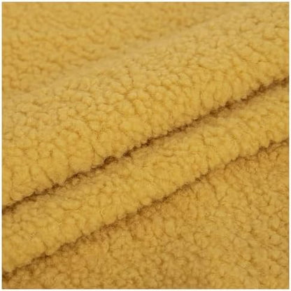 Shaggy Craft Fur Sherpa Fleece Fabric, Plush Cloth for Toys & Throws - Yellow