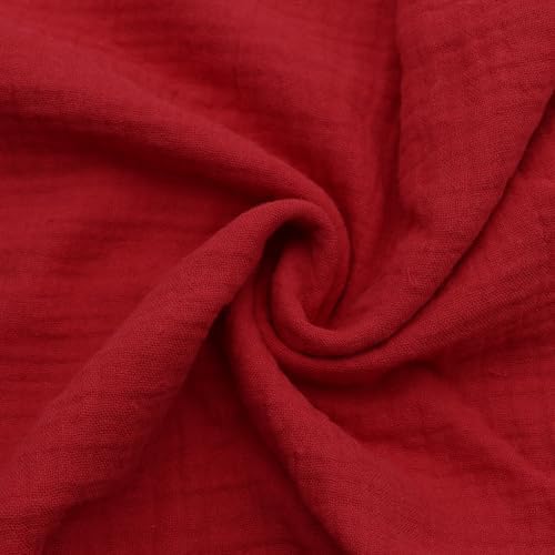 Cotton Double Gauze Fabric - Crinkle Dress & Craft by the Yard - Red