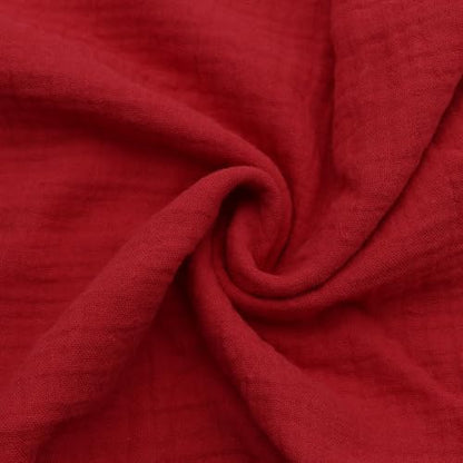 Cotton Double Gauze Fabric - Crinkle Dress & Craft by the Yard - Red