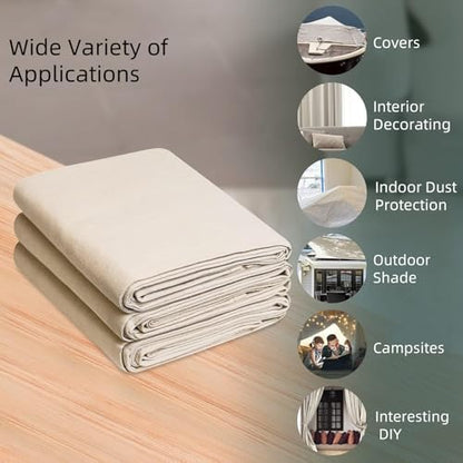 Premium Cotton Canvas Fabric, 10 oz Natural