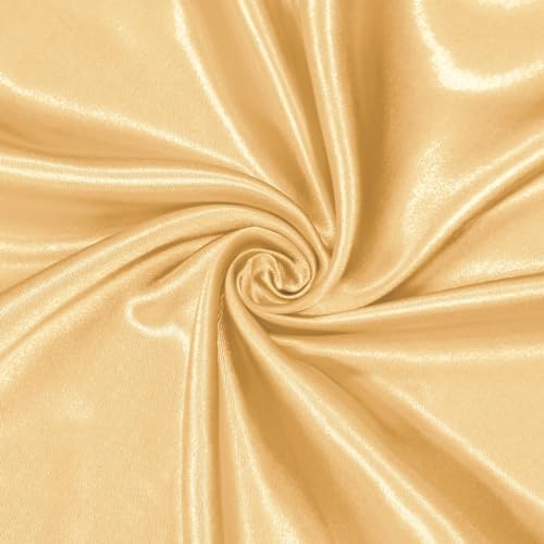 Satin Fabric, 100% Polyester Charmeuse Cloth - Gold