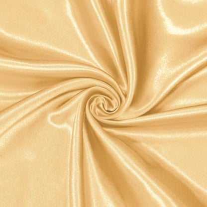 Satin Fabric, 100% Polyester Charmeuse Cloth - Gold