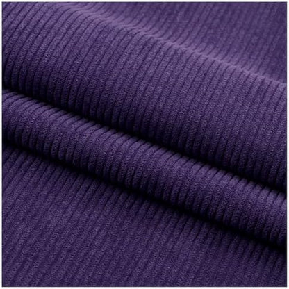 Stretch Corduroy Fabric, 50x155cm Solid Wale Cloth for Apparel & Bags - Purple