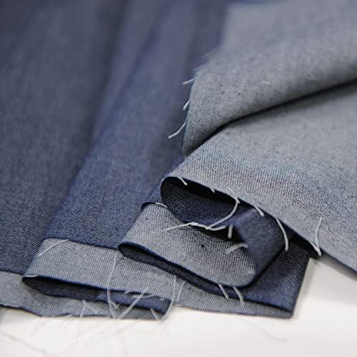 Indigo Denim Fabric, 5 oz Light Washed (Light & Deep Indigo) - Deep Indigo