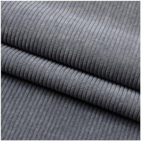 Stretch Corduroy Fabric, 50x155cm Solid Wale Cloth for Apparel & Bags - Dark Grey