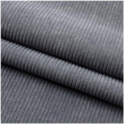 Stretch Corduroy Fabric, 50x155cm Solid Wale Cloth for Apparel & Bags - Dark Grey