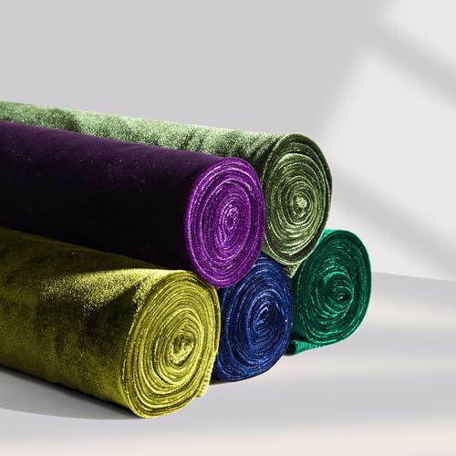 Stretch Velvet Fabric By The Yard | 12 Colors, 59" Wide, 2-Way Stretch for Costumes & Home Decor
