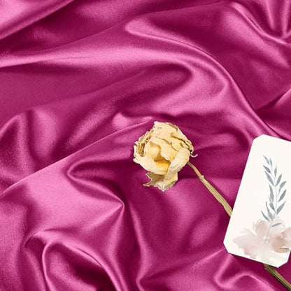 Charmeuse Satin Fabric By The Yard | 10 Colors, 59" Wide for Gowns & Linings - Hot Pink