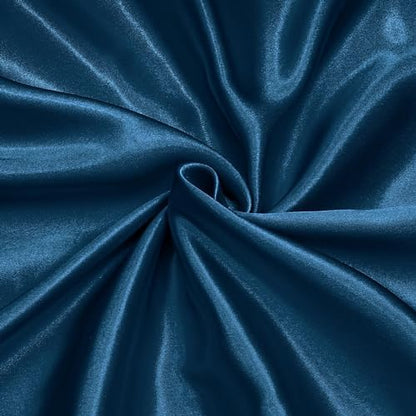 Satin Fabric, 100% Polyester Charmeuse Cloth - Navy Blue