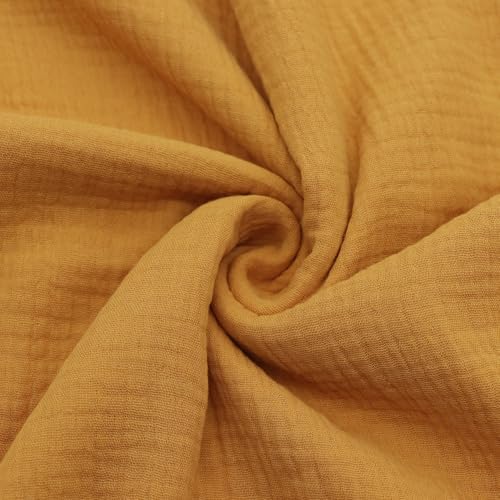 Cotton Double Gauze Fabric - Crinkle Dress & Craft by the Yard - Bright Yellow