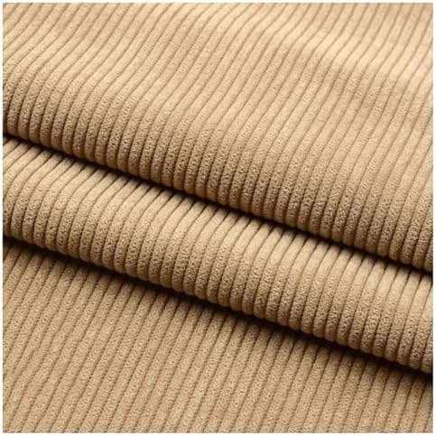 Stretch Corduroy Fabric, 50x155cm Solid Wale Cloth for Apparel & Bags - Khaki