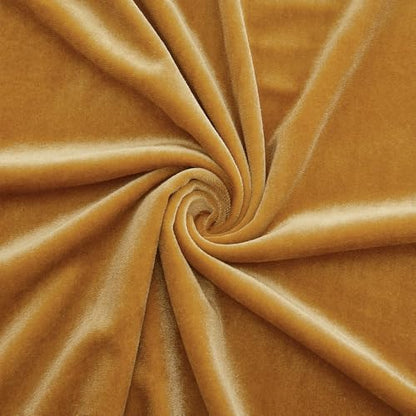 Stretch Velvet Fabric By The Yard | 12 Colors, 59" Wide, 2-Way Stretch for Costumes & Home Decor - Yellow