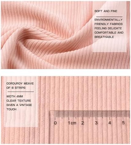 Stretch Corduroy Fabric, 50x155cm Solid Wale Cloth for Apparel & Bags