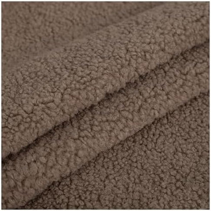 Shaggy Craft Fur Sherpa Fleece Fabric, Plush Cloth for Toys & Throws - Coffee