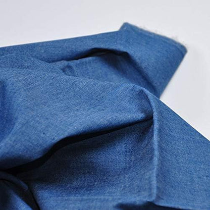 Indigo Denim Chambray Fabric, Lightweight Cotton for Apparel