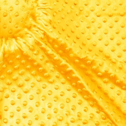 Minky Dot Fabric, Soft Plush Knit Cloth - Yellow