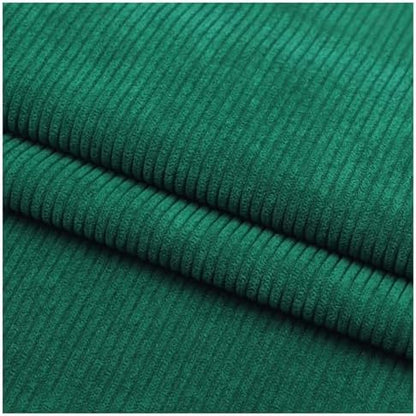 Stretch Corduroy Fabric, 50x155cm Solid Wale Cloth for Apparel & Bags - Green 2